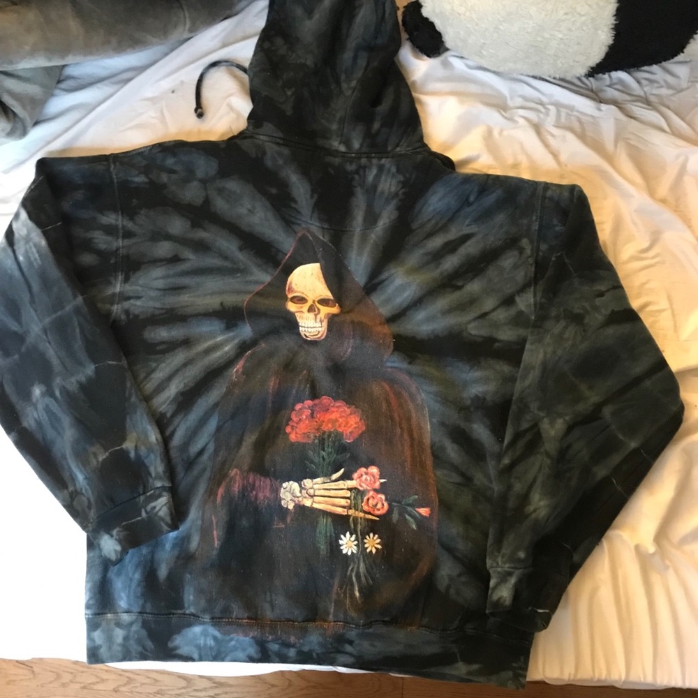 Tie Dye Yeezus Reaper Rose Hoodie - Picture 3 of 6